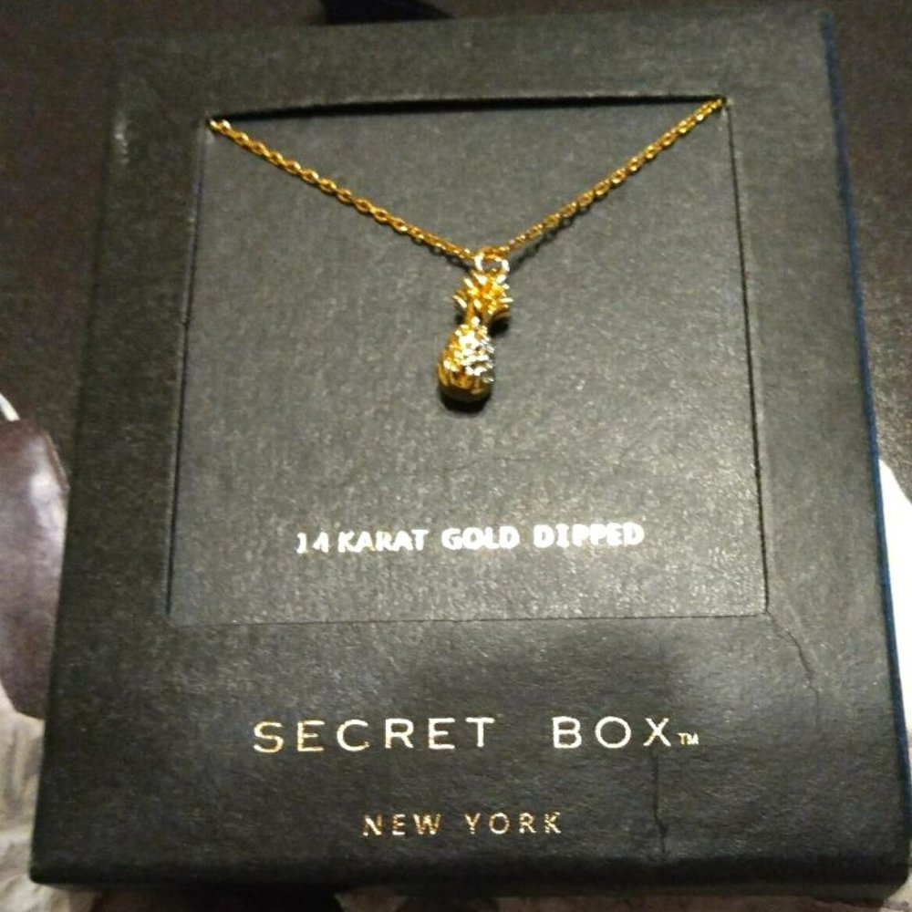 Secret Box 14K Gold Pineapple Necklace
